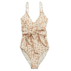 (NWT) Aerie Wrap One Piece Swimsuit in Beach Dune